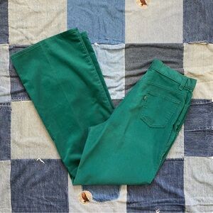 vtg 70s levi’s corduroy wide leg big E teal pants flare